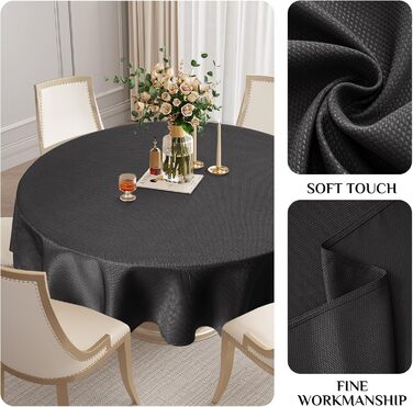 Скатертина Softalker миється кругла 240 см Жаккардові геометричні скатертини водовідштовхувальні скатертини сірі декоративні скате