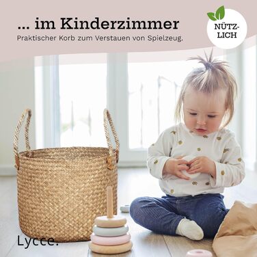 Кошик для білизни Rong з ручкою Морська трава, розмір 1 (Ø 36 см) Ідеально підходить як кошик для зберігання речей або кошик для білизни для ванної кімнати, спальні, вітальні, дитячої кімнати. Розмір 1