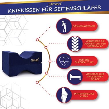 Подушка для колін для сну на боці з піною з ефектом пам&39яті, ортопедична подушка для ніг, полегшення болю в спині, суглобах та колінах, для підтримки під час вагітності