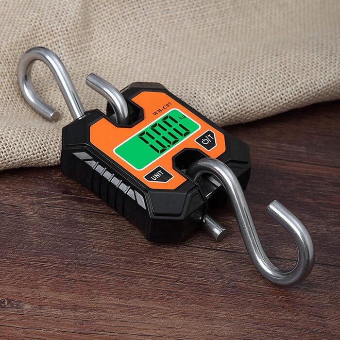 Електронні гачкові ваги, портативні цифрові підвісні ваги з HD LCD-дисплеєм та функцією блокування, для промислового використання, вуличних ринків, зважування на полюванні