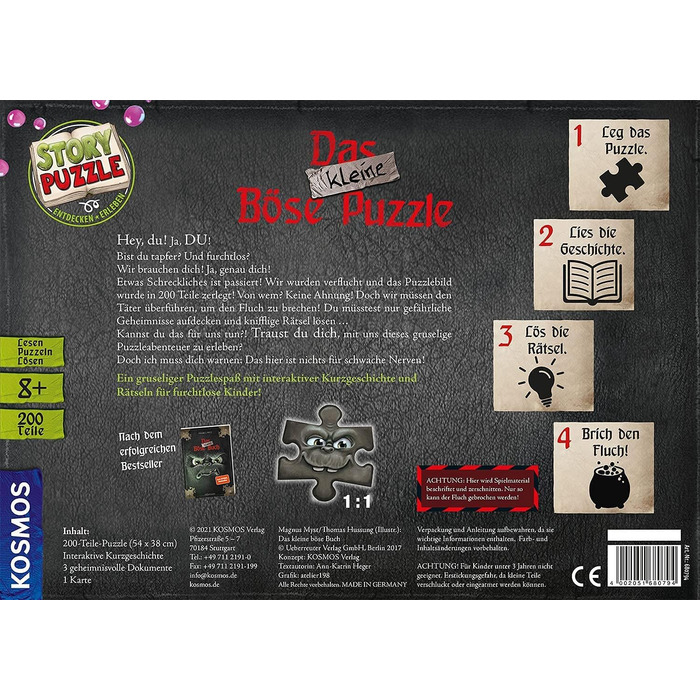 Пазл Сюжет Пазл Маленьке Зло, 200 елементів, інтерактивна головоломка-пригода зі страшними розвагами, читання - головоломка - розг