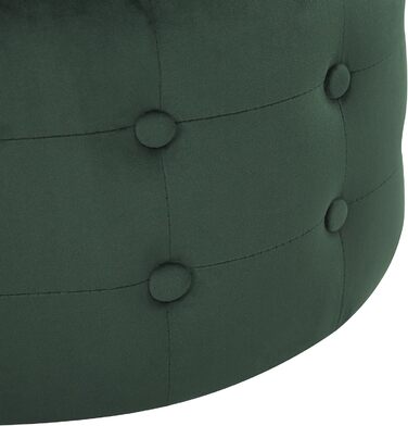 Сучасний пуф з оксамитової тканини, декоративний стьобаний круглий темно-зелений, колір Тампа