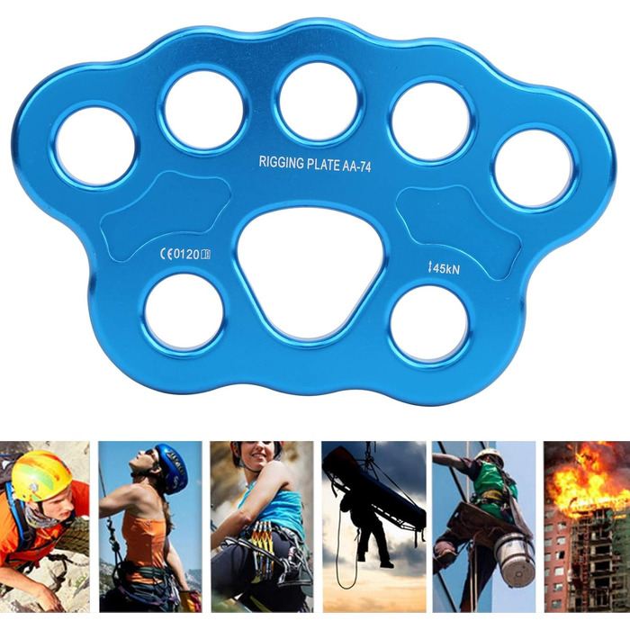 Такелажна пластина VGEBY 45KN з 8 отворами з алюмінієвого сплаву, багатошаровий анкерний з&39єднувач з роздільним перегородкою для скелелазіння та активного відпочинку на свіжому повітрі