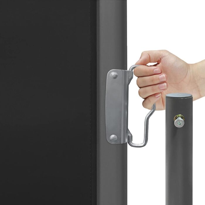 Розсувна бічна маркіза, екран для забезпечення конфіденційності, сонцезахисний козирок, вітрозахисна, водостійка поліестерова бічна рулонна штора з алюмінієвого настінного кронштейна для патіо, балкона, забезпечення конфіденційності (100x300 см, антрацит)