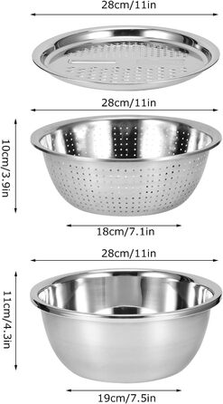 Чаша для кухонної терки, злив з нержавіючої сталі, терка для овочів, для кухонного начиння, ситечко для миття рису, багатофункціональний