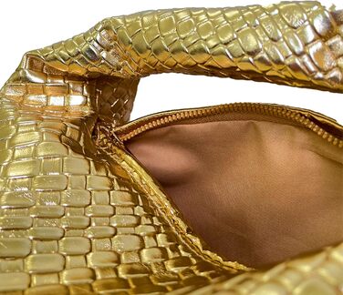 Філомена жіноча сумка-хобо з ручкою-вузлом, шкіряна, на блискавці, клатч, гаманець, золотий колір