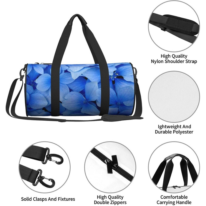 Спортивна сумка, дорожня сумка, сумка для подорожей, з тропічним квітковим принтом, сумка на нічліг, чорна, універсальний розмір