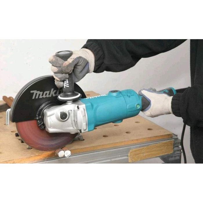 Кутова шліфувальна машина Makita GA9050R 230 мм, 2000 Вт, чорна, блакитна, срібляста, (Д х Ш х В) 455 х 250 х 132 мм