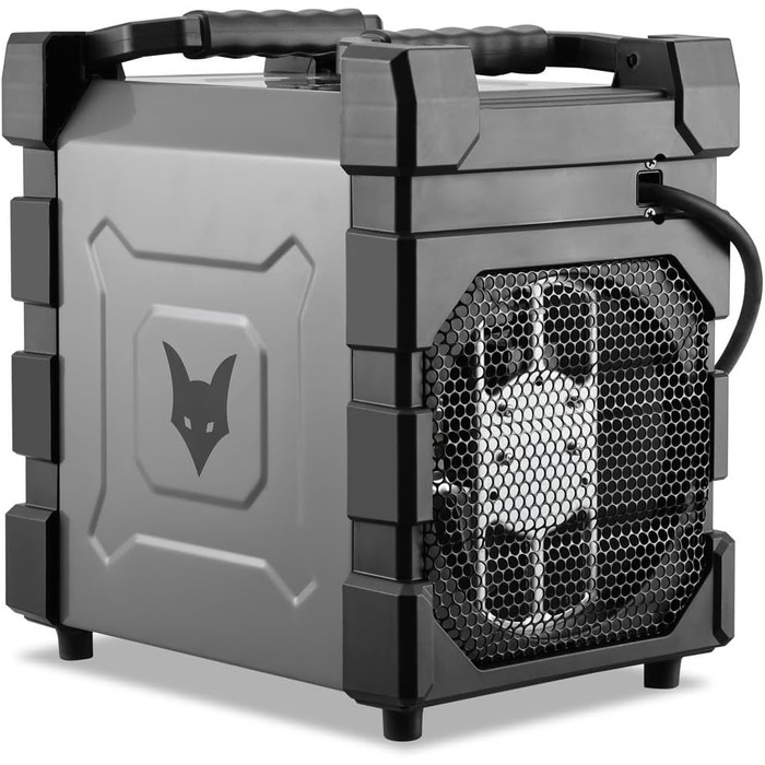 Електричний обігрівач FUXTEC FX-EH3, вентилятор-обігрівач з 2 рівнями нагріву 1500 Вт/3000 Вт, плавно регульований термостат, витрата повітря 284 м/год, клас захисту IP24, компактний та портативний для приміщень площею до 90 м