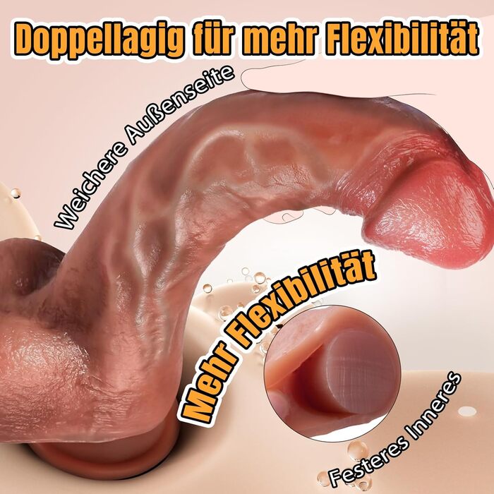 Фалоімітатор PRONFANS 20,5 см, з присоскою та мошонкою, тілесний, м’який силікон