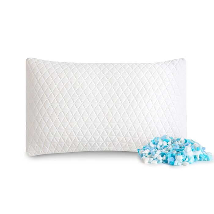 Подушка EGO Home з піни з ефектом пам&39яті 40x80 см з подрібненою піною з ефектом пам&39яті - Дихаюча, ергономічна подушка для підтримки шиї для сну на боці, спині та животі - Сертифіковано Oeko-Tex - Чохол, який можна прати 80x40 см