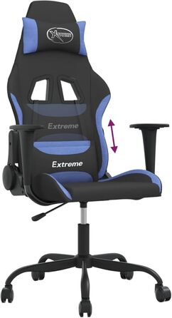 Ергономічне ігрове крісло чорного/синього кольору - зручне сидіння, регульоване, поворот на 360, модель 3143718