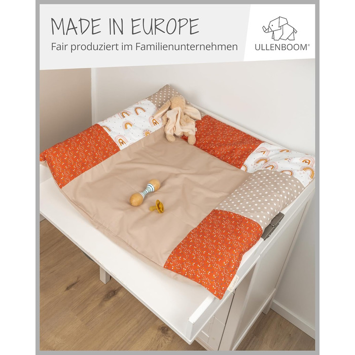 Чохол на пеленальний килимок 75x85 см веселка (Made in EU) - знімний чохол на пеленальний килимок 85x75, дитячий чохол на пеленаль