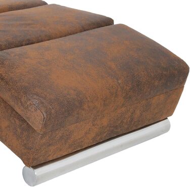 Шезлонг vidaXL з 5 режимами масажу, функцією підігріву, масажним реклайнером, кріслом для відпочинку, шезлонгом, коричневим замшевим виглядом