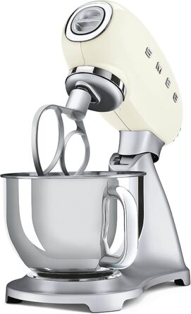 Кухонний комбайн Smeg SMF02SVUK/PBUK/PGEU SMF02CREU 4,8 л Крем, 18/10 Сталь, 4,8 літра, Білий