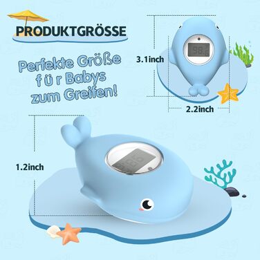 Термометр для ванни для новонароджених, Кімнатний термометр і Термометр для ванни, Швидке й точне вимірювання рівня води з беззвуч