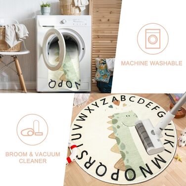 Дитячий килимок килимок для дитячої кімнати круглий з коротким ворсом, нековзний миється ігровий килимок для хлопчиків дівчаток із