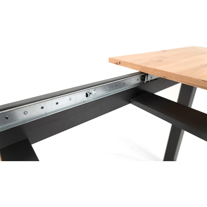 Розкладний обідній стіл Newfurn 160-200 см, включаючи стільницю, антрацит, дуб сонома, обідній стіл у сучасному сільському стилі - 160x75x90 см (ШxВxГ) - Кухонний стіл Обідній стіл - дуб сонома 160-200 x 90 см