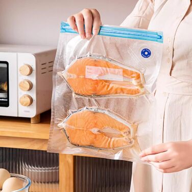 Вакуумні пакети, Вакуумні пакети для зберігання Пакети, Герметичні пакети, 10 шт. 22x28 см Sous Vide Пакети з насосом Морозильні пакети Багаторазові вакуумні вакуумні пакети для приготування їжі Zipper
