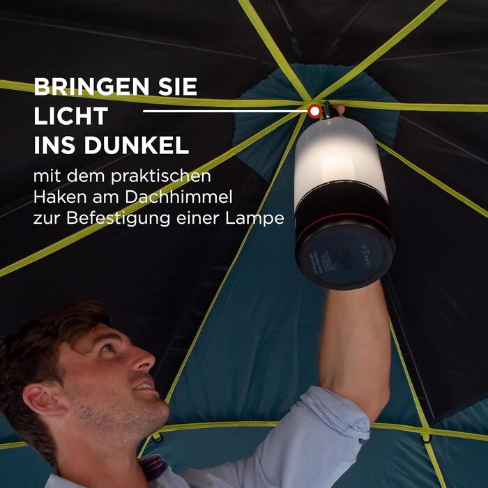 Восьмикутник Coleman з великими вікнами, панорамний огляд на 360, стабільна конструкція зі сталевих стовпів, повністю інтегроване підлогове покриття, просте встановлення, 100 водонепроникний, зелений/затемнюючий, одинарний