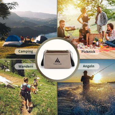 Складана чаша для кемпінгу 15 л/20 л, складне відро для кемпінгу, міцне брезентове відро, чаша для миття, ванна для миття посуду, рибальське відро для полоскання та охолодження (15 л, хакі) - D1 Square-хакі 15 л