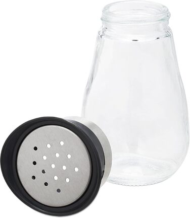 Карусель для спецій Relaxdays, 12 банок для спецій, обертається на 360, нержавіюча сталь, скло, ВxГ 31 x 18 см, підставка для спецій, сріблясто-чорна