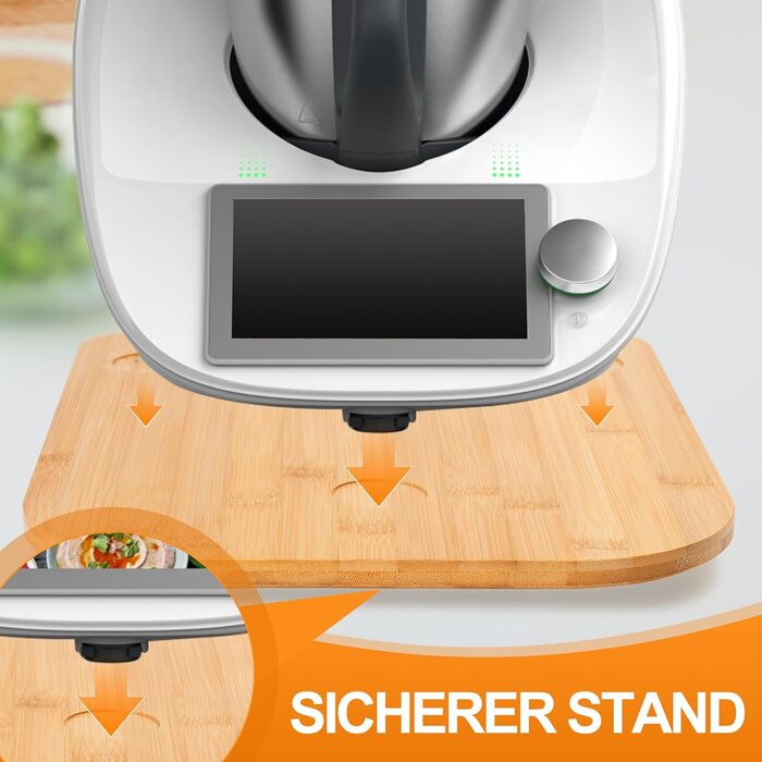 Розсувна дошка MUUKAIII для Thermomix TM6 TM5, швидкопереміщена рухома дошка для кухонного комбайна Thermomix Vorwerk TM6 TM5 Аксесуари Pad Board, розсувна дошка з бамбукового дерева