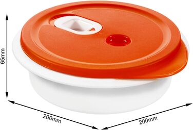 Контейнер для мікрохвильової печі Rotho Micro Clever 1л з кришкою та вентиляційним отвором, пластик (PP) без BPA, червоний/білий, 1л (20.0 x 20.0 x 6.5 см) Білий/Папая 20 x 20 x 6.5 см
