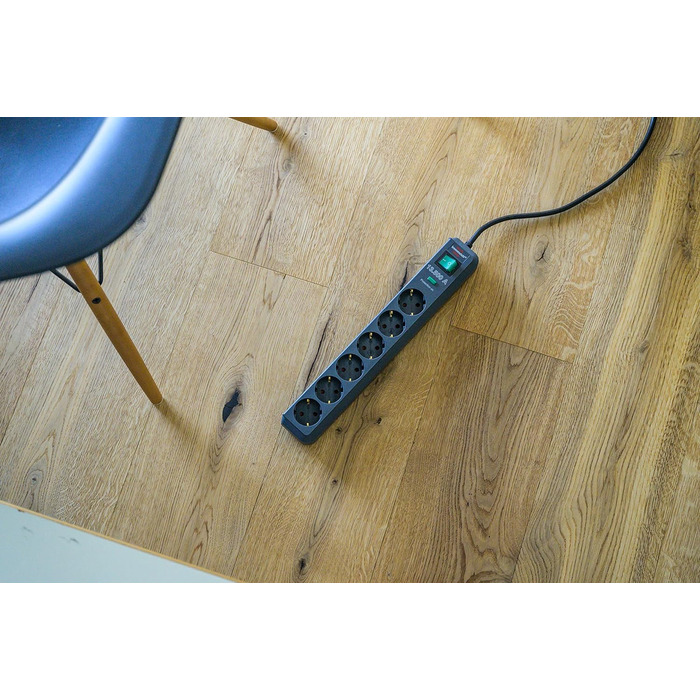 Розетка Brennenstuhl 6-місна із захистом від перенапруги та кабелем 5 м (розетка Eco-Line з вимикачем та підвищеним захистом від д