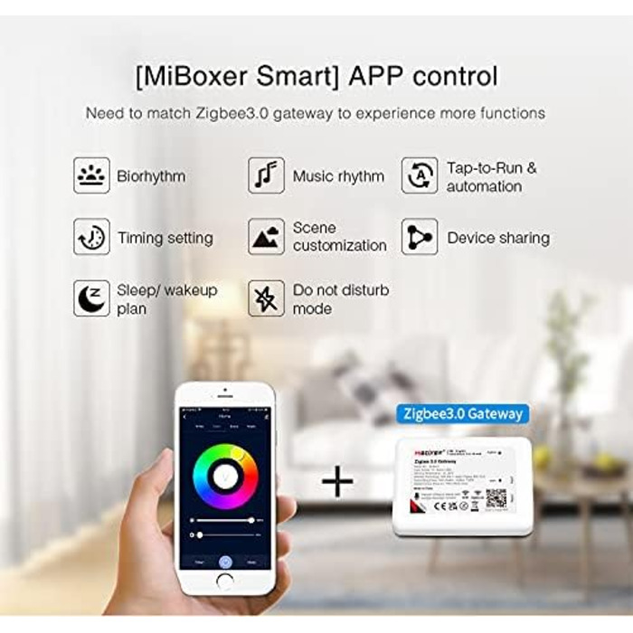 Диммер Milight Miboxer Zigbee3.0, одноколірний контролер світлодіодної стрічки, 12 В/24 В, сумісний із додатком Zigbee Storeo Echo / голосовим керуванням, (FUT038z)