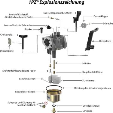Заміна комплекту карбюратора генератора 1PZ 5HX-7MZ для двигуна GX160 GX200 168F 2KW-3KW Генератор енергії газонокосарки