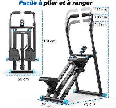Степер для сходів MERACH 2025 Pro, Stairmaster для дому з регульованими 3 рівнями опору, складний кардіо-степер Stairmaster з регульованими ручками для фітнес-обладнання для домашнього офісу, чорний