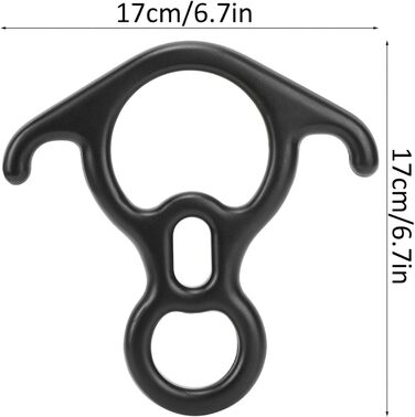 Спускний пристрій Alomejor 50KN для скелелазіння, спуску з гірки, рятувального верстату, восьмикільцевого верстату, великого розміру, для страховки та спуску з вигнутими вухами, для скелелазних рам Peak