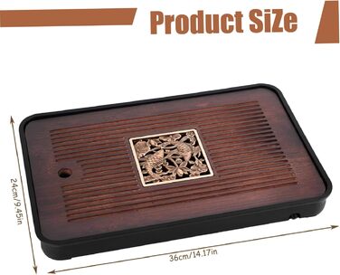 Набір для чайної церемонії Кунг-Фу, бамбуковий піднос з дренажем для води, 14 x 9,5 см. Знімний китайський піднос для чайного набору Гунфу, ідеальний подарунок для друзів та рідних.