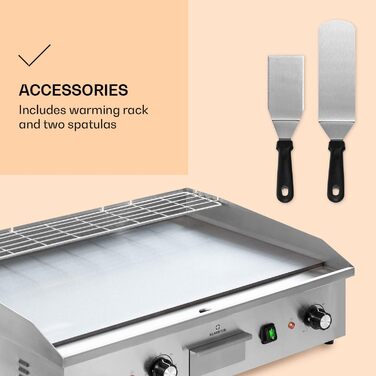 Електричний гриль Klarstein, Настільний гриль з LED дисплеєм, Електричний гриль для балкона та приміщення, Електричний гриль з нержавіючої сталі, Пластина для гриля зі знімною антипригарною пластиною та захистом від бризок, Гриль електричний 200 Вт, срібл
