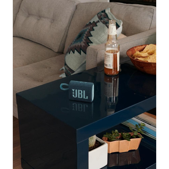 Портативна колонка з Bluetooth, вбудованим акумулятором, водонепроникна та пилонепроникна, синя JBLGO3BLUAM Blue, 3