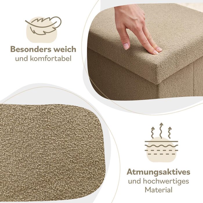 Велика лавка для зберігання Laleni - Лавка-скриня для зберігання 76x38 см - Сидіння для зберігання - Зручний стілець для зберігання - Коробки для зберігання в дитячій кімнаті - Лавка для зберігання - Коробка для зберігання кольору тауп 76 x 38 x 38 см