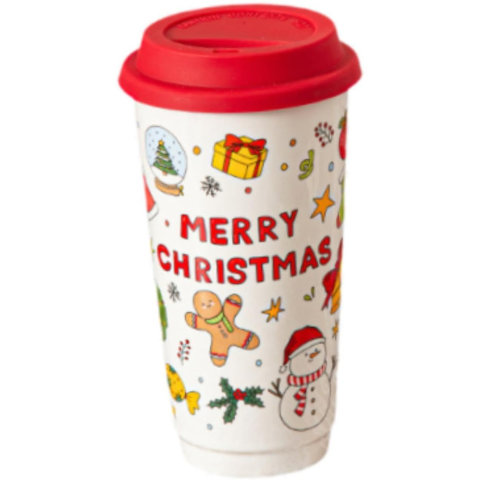 Різдвяна керамічна кружка, святковий подарунок для різдвяних вечірок, кружка з водою для кемпінгу, дому, подорожей