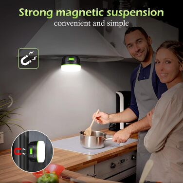 Акумуляторний кемпінговий ліхтар із пультом дистанційного керування та портативним зарядним пристроєм, кемпінговий ліхтар USB-C, 300 годин роботи, 5 режимів, водонепроникний ліхтар для намету з магнітною основою для відключення електроенергії, риболовлі, 