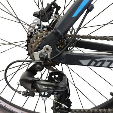Гірський велосипед MTB1 з повним комплектом Shimano 21-швидкісна Shimano FD-TZ500/RD-TY300D, гідравлічні дискові гальма Dacron, чорно-сріблястий колір, колеса 27,5 дюймів та висота рами 46 см
