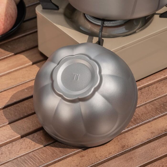 Титанова миска Boundless Voyage з подвійними стінками, для активного відпочинку, кемпінгу, металева миска, надлегка, портативна миска для вівсянки, рису, супу, йогурту, салату (500 мл - Ti1171t) 500 мл - Ti1171t