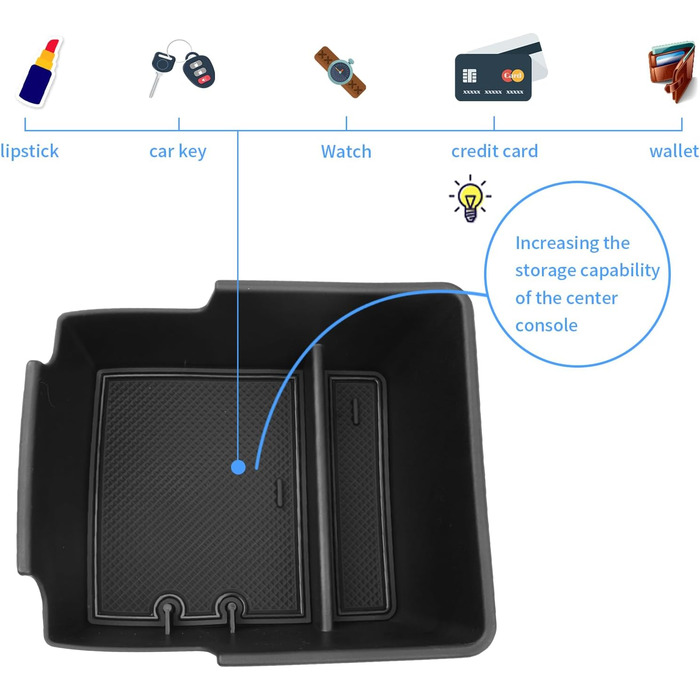 Коробка для зберігання YEE PIN 2023 Ceed SW Xceed, сумісна з Kia Ceed SW GT Xceed 2019-2022 2023 Органайзер на центральній консолі Лоток для аксесуарів органайзера з нековзним килимком