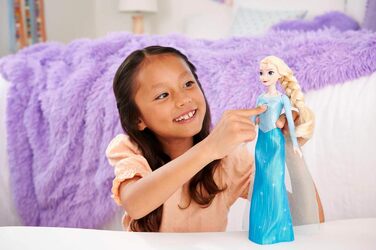 Іграшка Mattel Disney Frozen Льодяна королева, співаюча лялька Ельза в характерній сукні, співає Let's go з фільму Діснея Крижана королева, Подарунки для дітей, німецька версія HMG32 Лялька Ельза HMG32