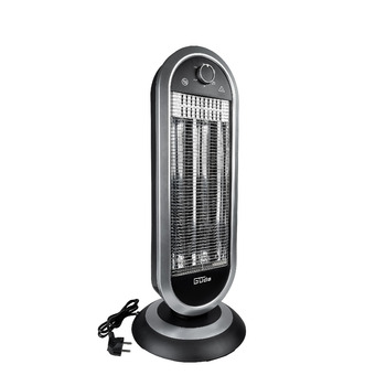 Інфрачервоний обігрівач Gde GIH 900 (потужність нагріву 900 Вт, 2 рівні нагріву (450/900 Вт) з коливаннями або без них, максимальна продуктивність обігріву приміщення 20 м, карбонові нагрівальні елементи, велика основа та захист від перекидання, ручка для