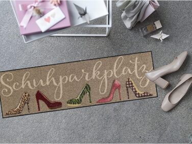 Килимок для паркувального місця Salonloewe Stiletto 30x100 см Вхідний килимок з мотивом Бруздоуловлювальний килим Килимок для дому Миється Барвистий сіро-коричневий 30 x 100 см (Прямокутний)