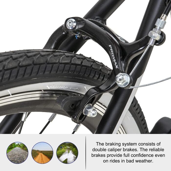 Шосейний/міський велосипед Hiland 28 дюймів для чоловіків та жінок, міський велосипед на 7 швидкостей для дорослих, велосипед 700C чорного кольору