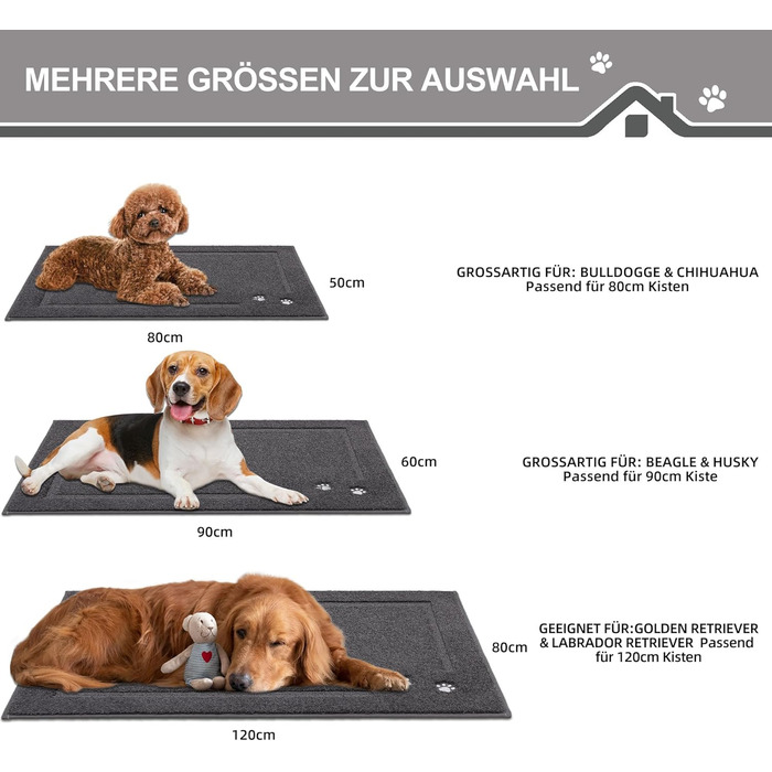 Килимок BEQHAUSE для прихожих, 60 x 90 см, миючий килимок для бруду, нековзний, можна прати в пральній машині, для вхідних і задніх дверей, входів, коридорів, темно-сірий