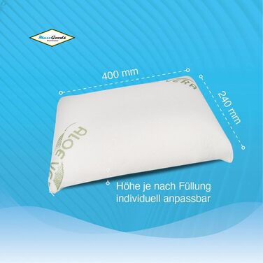 Дорожня подушка 40x24x12 см з гелевих пінопластових паличок та чохла з алое вера - охолоджувальна подушка з м&39якою охолоджувальною піною - охолоджувальна подушка для голови - для сну на животі, на спині та на боці - дорожня подушка 40x24x12 см з охолодж