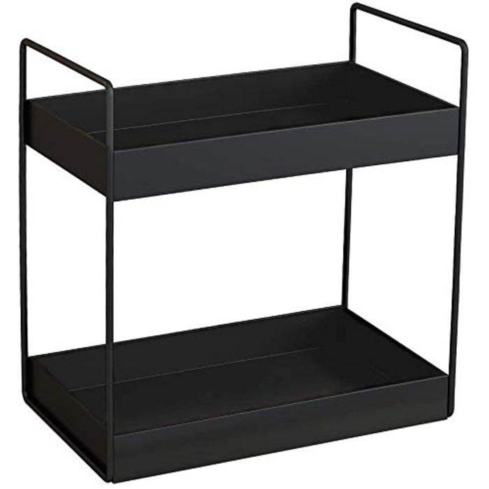 Рівнева кухонна полиця для спецій, полиця для душу, стільниця для ванної кімнати під шафою, органайзер, лоток для туалетного столика, зберігання косметики та макіяжу, чорний колір, 2-