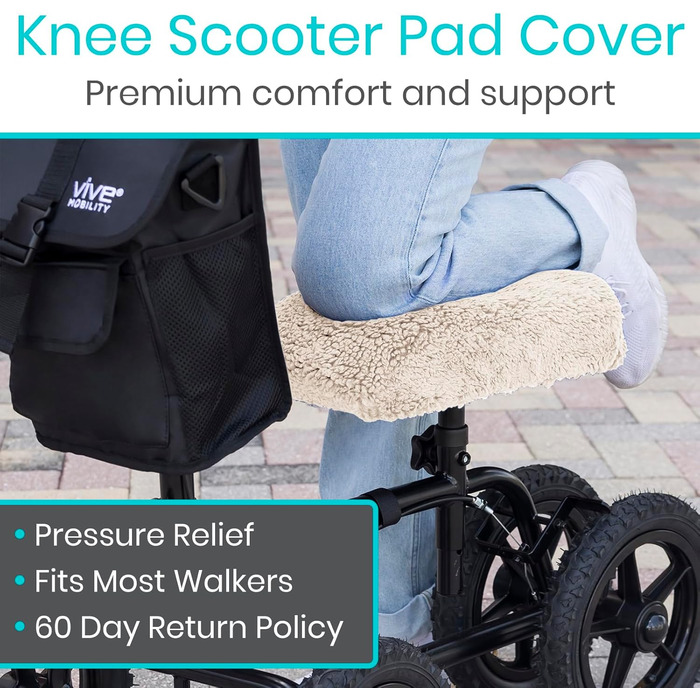 Чохол для подушки Vive Knee Walking Aid - Плюшева синтетична подушка зі штучної овчини - Аксесуар для колінних роликів